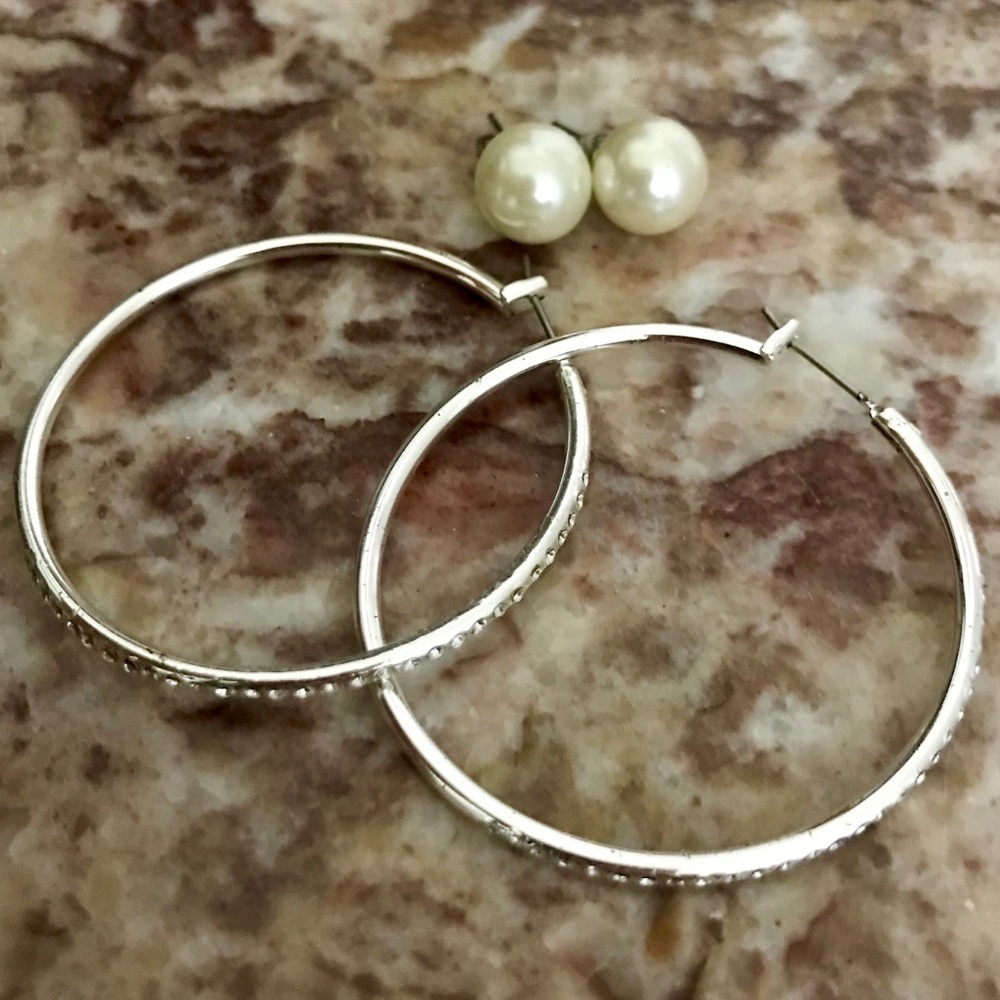 NWOT American Eagle Pearl Studs & Hoop Earrings